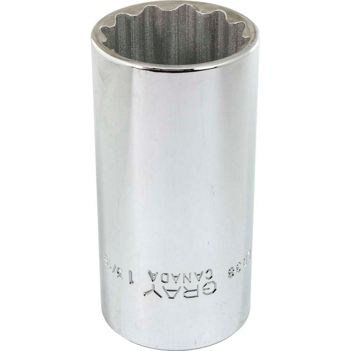 Douille chromée longue à prise 1/2" (12 pans x 1-3/16")