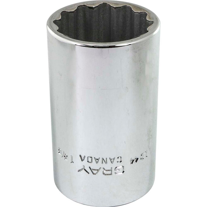 Douille chromée longue à prise 1/2" (12 pans x 1-3/8")