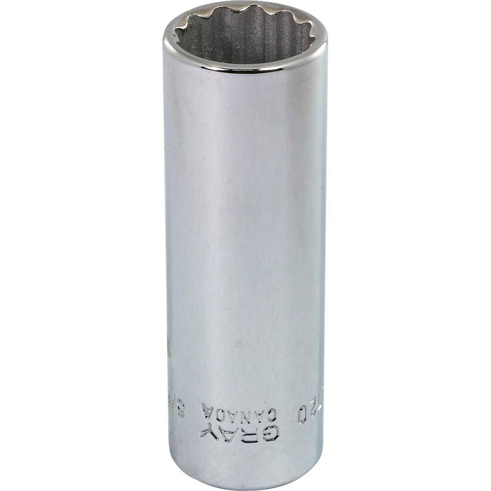 Douille chromée longue à prise 3/8" (12 pans x 5/8")