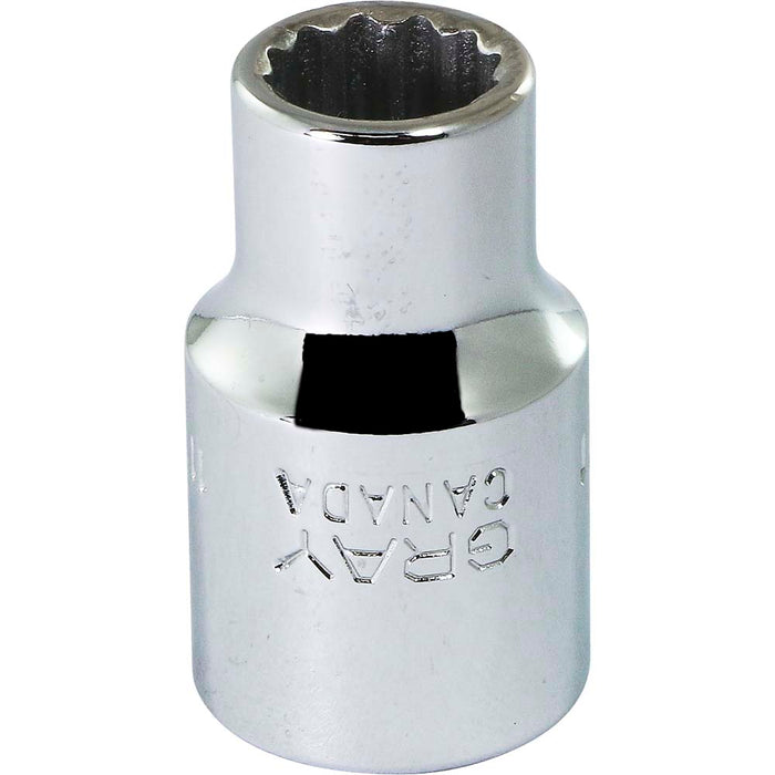 Douille chromée régulière à prise 1/2" (12 pans x 11 mm)