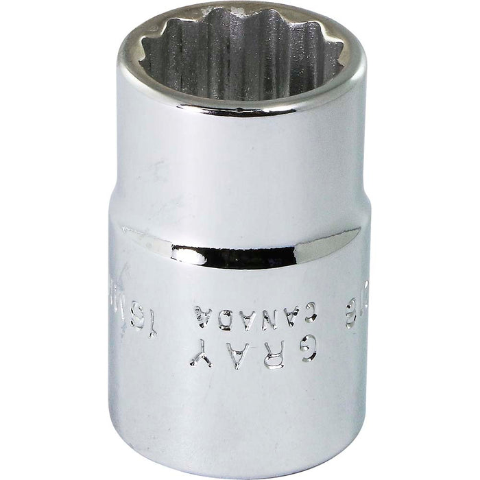 Douille chromée régulière à prise 1/2" (12 pans x 16 mm)