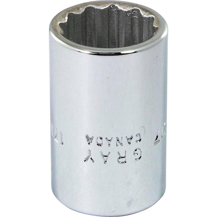 Douille chromée régulière à prise 1/2" (12 pans x 17 mm)