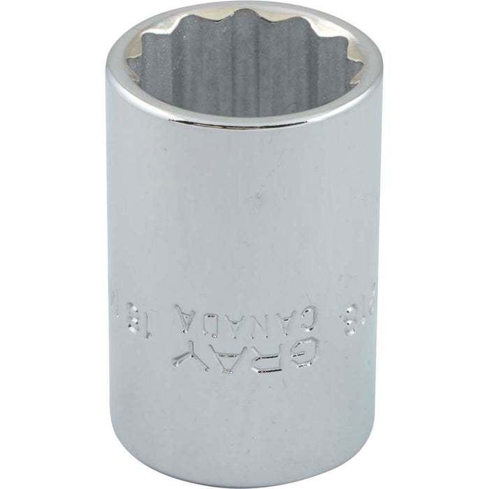 Douille chromée régulière à prise 1/2" (12 pans x 18 mm)
