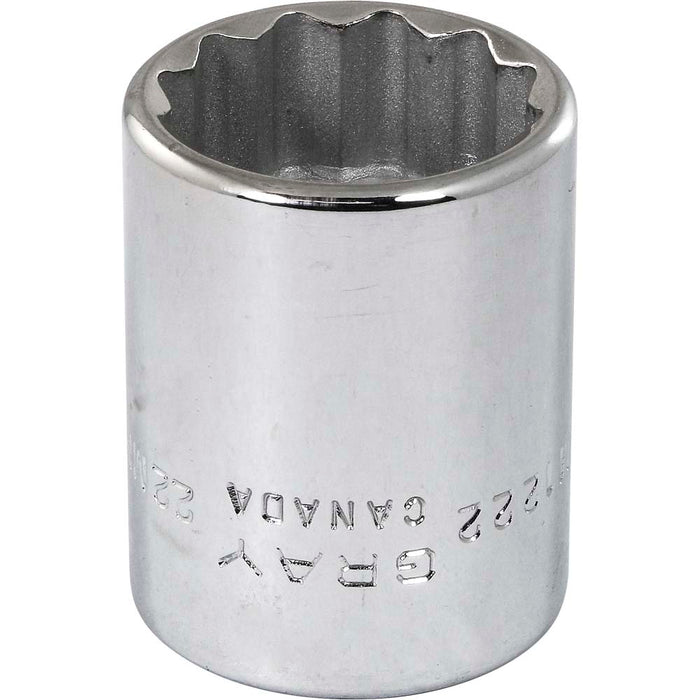 Douille chromée régulière à prise 1/2" (12 pans x 22 mm)