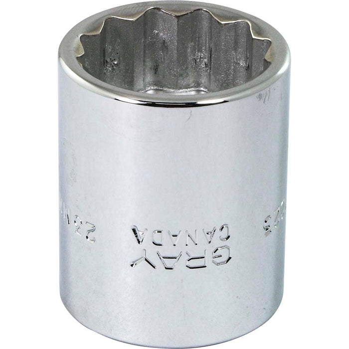Douille chromée régulière à prise 1/2" (12 pans x 23 mm)
