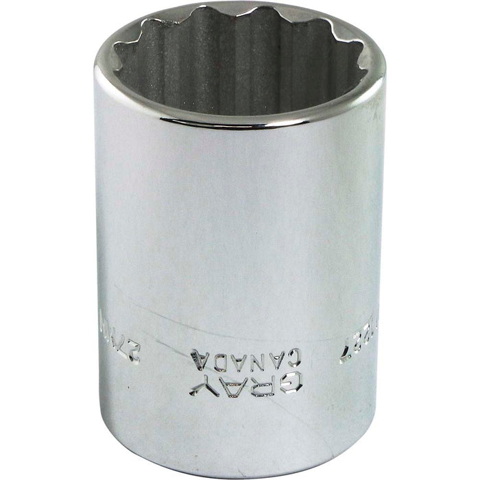 Douille chromée régulière à prise 1/2" (12 pans x 27 mm)