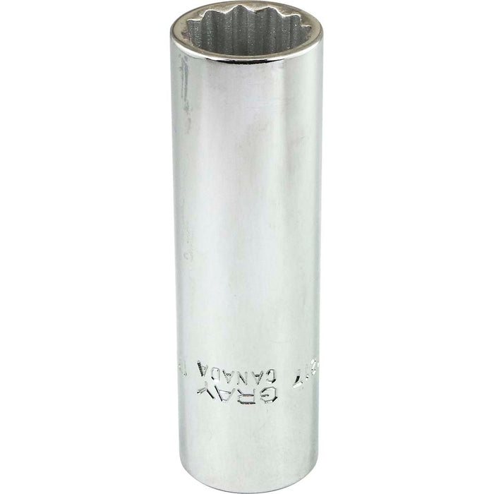 Douille chromée longue à prise 1/2" (12 pans x 17 mm)