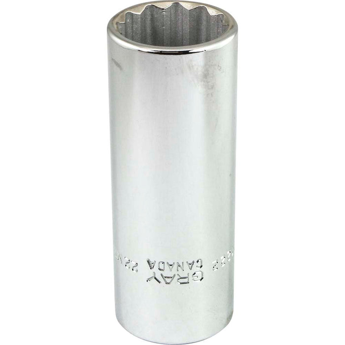 Douille chromée longue à prise 1/2" (12 pans x 22 mm)