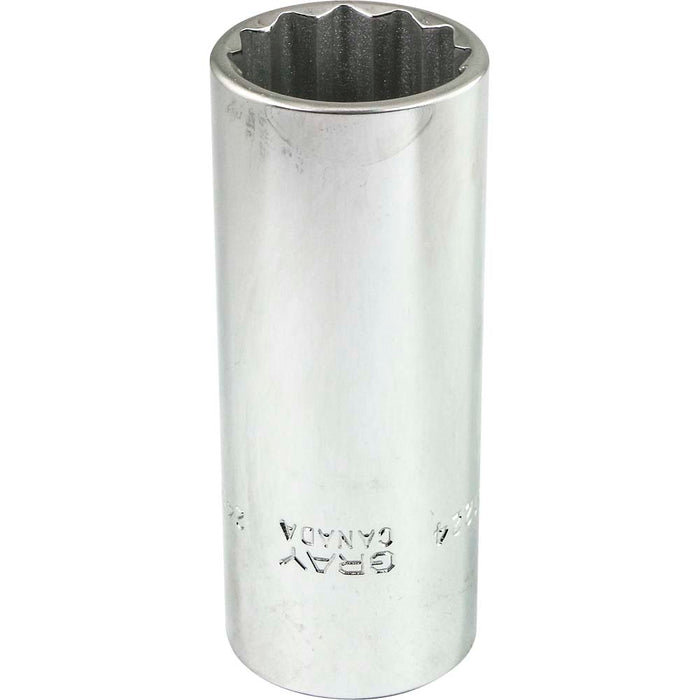 Douille chromée longue à prise 1/2" (12 pans x 24 mm)