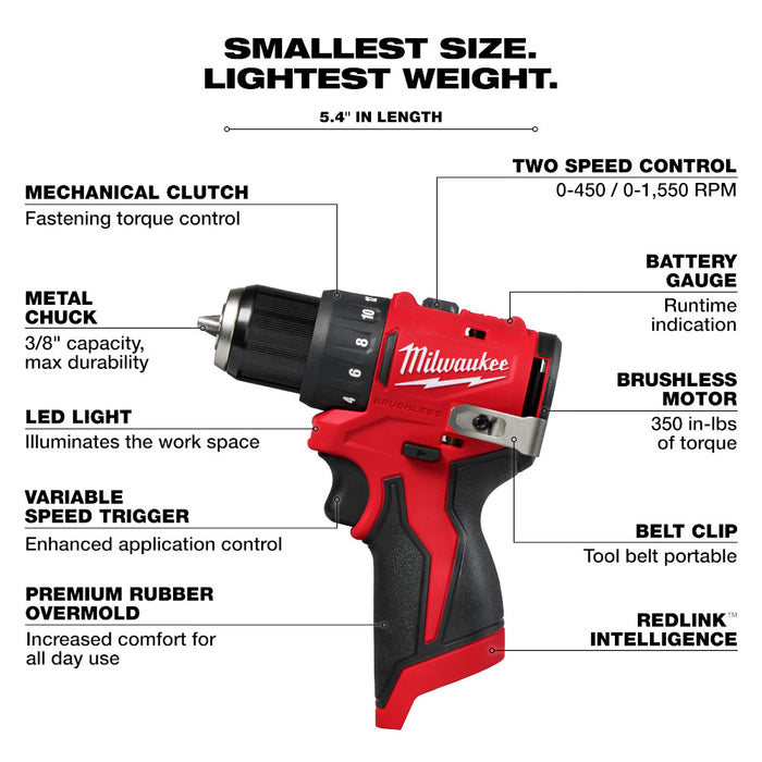 Ensemble de perceuse-visseuse sous-compacte 3/8" M12