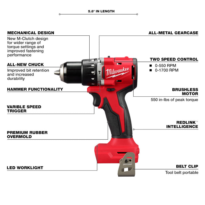 Ensemble de perceuse et visseuse compactes M18