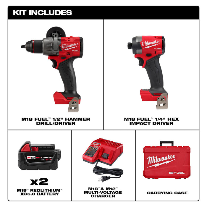 Ens. 2 outils Milwaukee® M18™ avec 2 batteries 5.0Ah