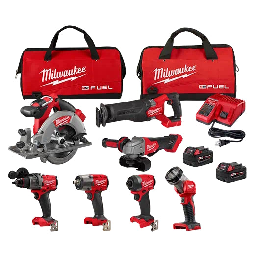 Ens. 7 outils Milwaukee® M18™ avec 2 batteries 5.0Ah
