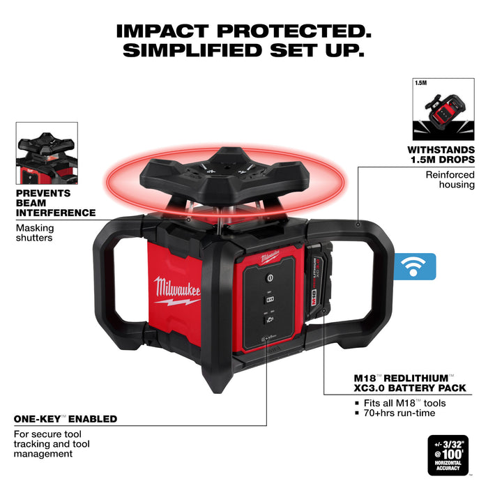 Laser rotatif extérieur rouge 2 000 pieds
