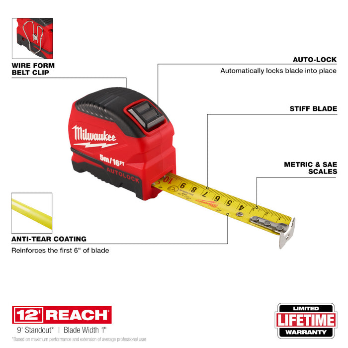 Ruban à mesurer Auto-Lock 5m/16'