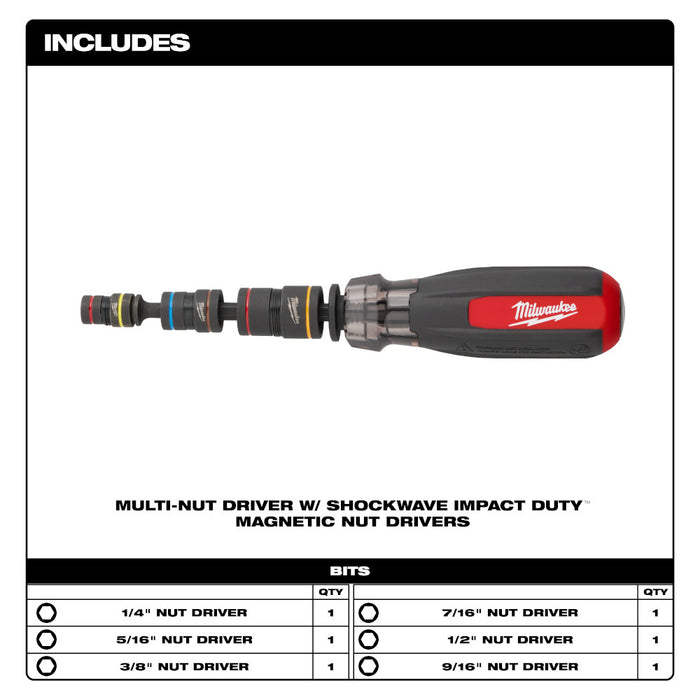 Tournevis à embouts tourne-écrou Shockwave multiples