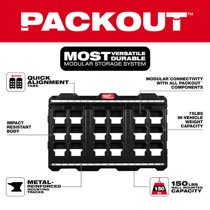 Grande plaque murale Packout (rail en métal)