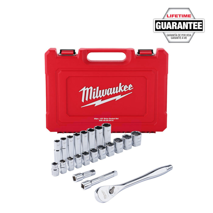 Ensemble de 22 douilles impériales à prise 1/2"