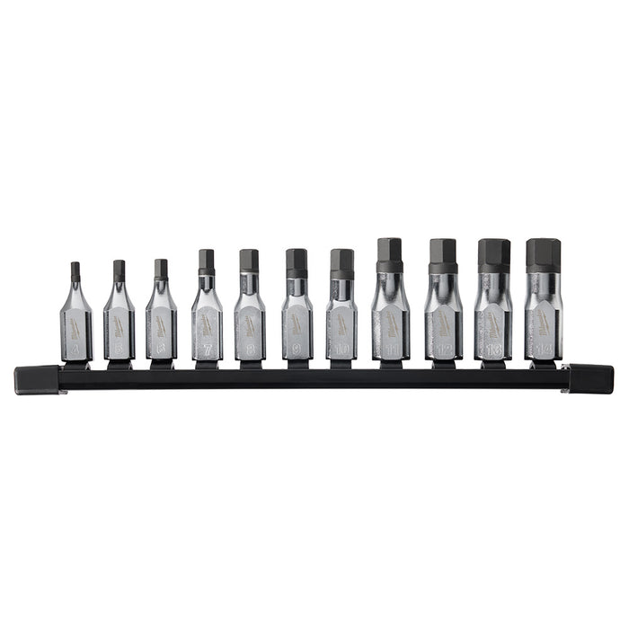 Ensemble de 11 douilles à embout hexagonal avec prise 3/8" (métrique)