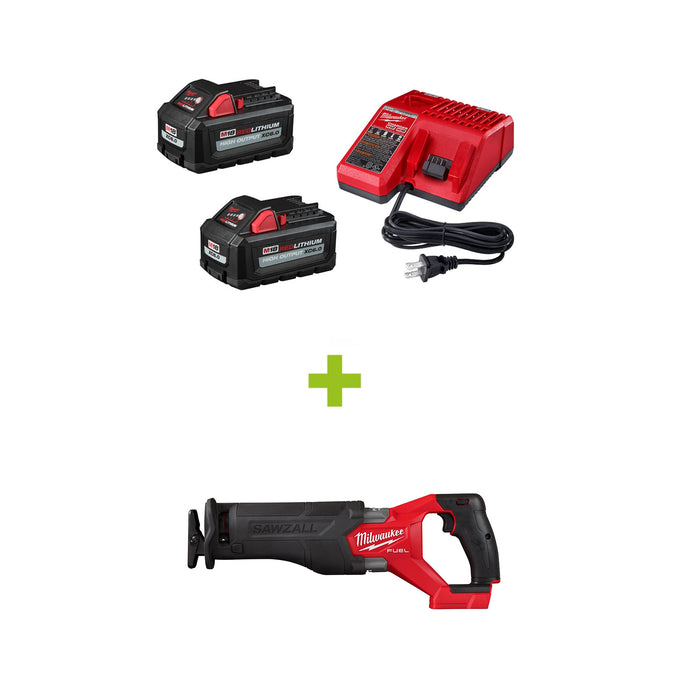 Ens. Chargeur et 2 batteries M18™ XC6.0 + scie alternative - Milwaukee