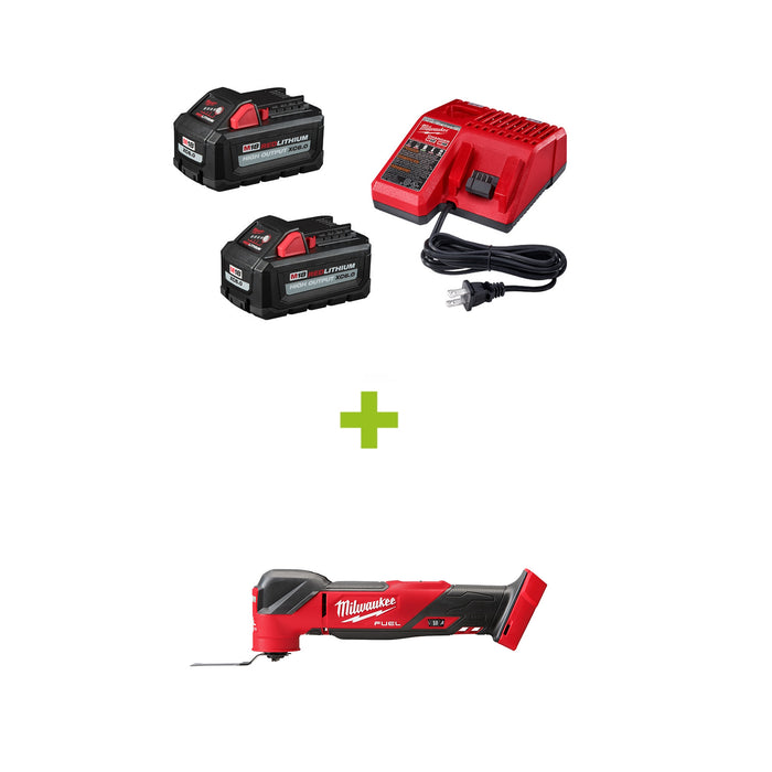 Ens. Chargeur et 2 batteries M18™ XC6.0 + outil oscillant - Milwaukee