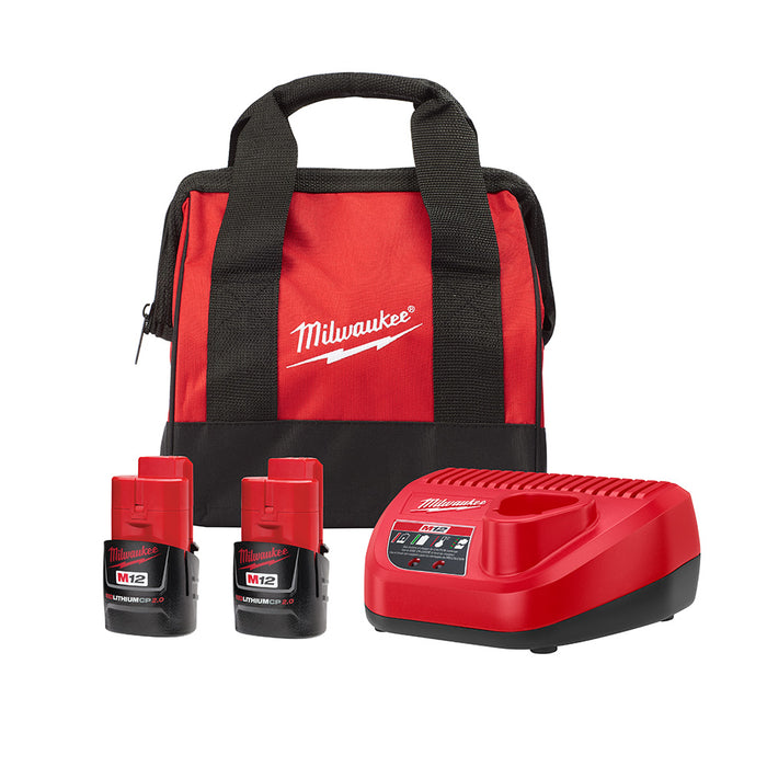 Ensemble de chargeur et 2 batteries M12 2.0 Ah