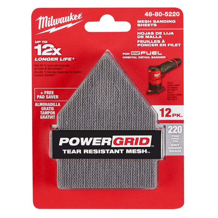 Feuille abrasive en maille GR220 - Paquet de 12