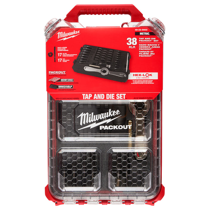 Ensemble de tarauds et filières métriques Packout - 38 pièces
