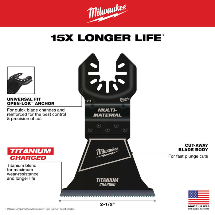 Lames multimatériaux OPEN-LOK au titane 2-1/2" - Paquet de 25
