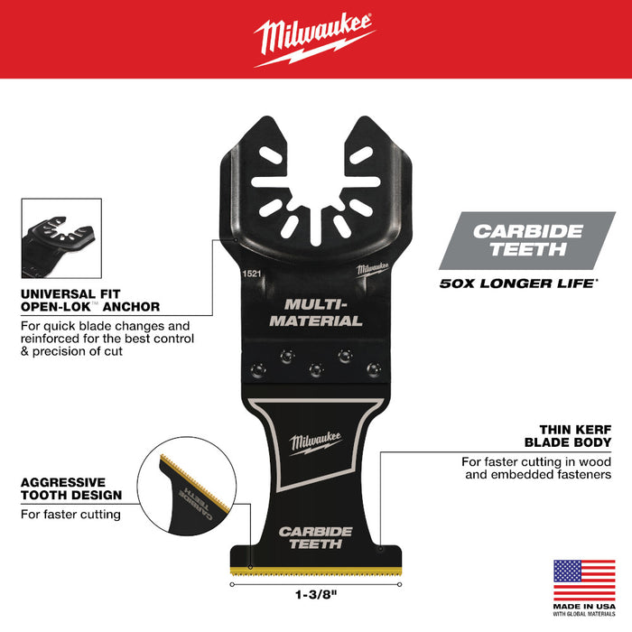 Lames multimatériaux OPEN-LOK 1-3/8" carbure - Paquet de 10