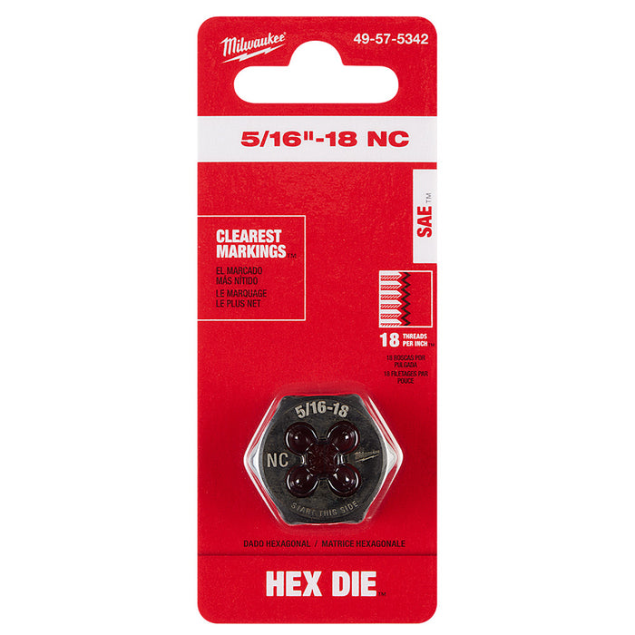 Filière hexagonale de 1" - 5/16" X 18NC