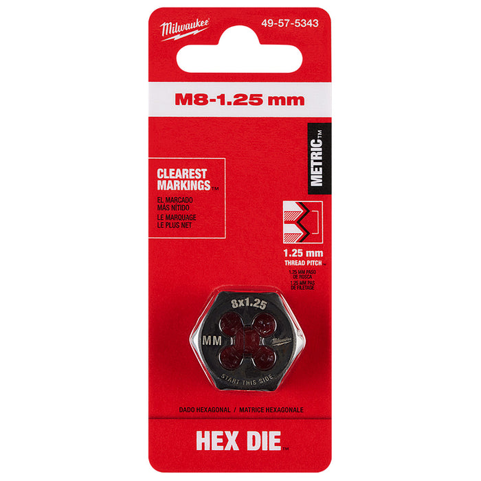 Filière hexagonale de 1" - M8 X 1.25
