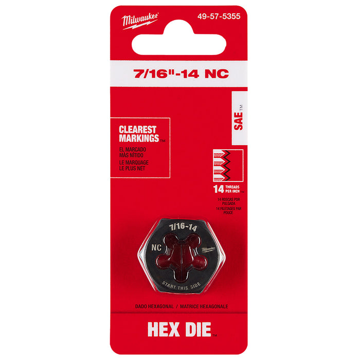 Filière hexagonale de 1" - 7/16" X 14NC
