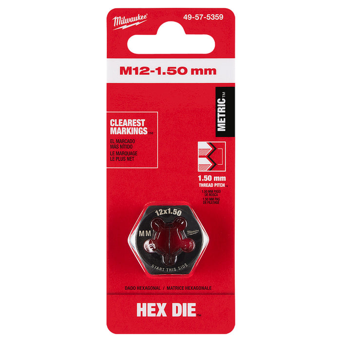 Filière hexagonale de 1" - M12 X 1.50