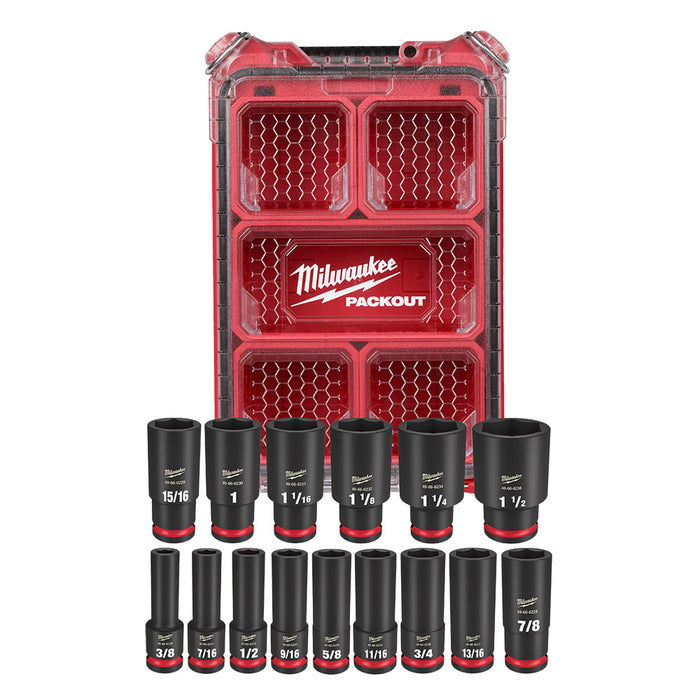 Ensemble de 15 douilles Packout à prise 1/2" - SAE