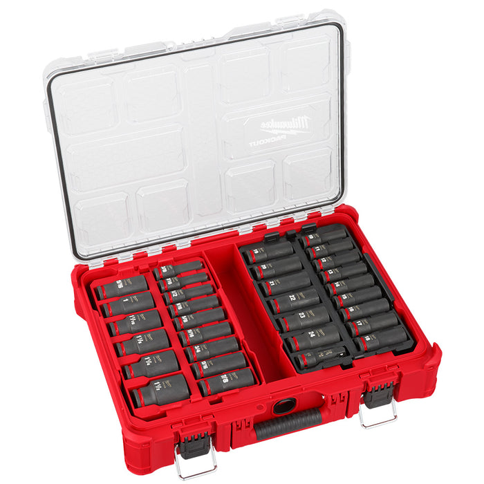 Ensemble de 31 douilles Packout à prise 1/2" - SAE et métrique