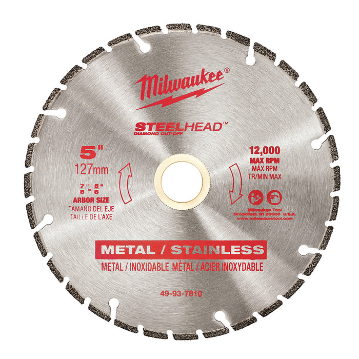 Lame au diamant pour métal et acier inoxydable 5"