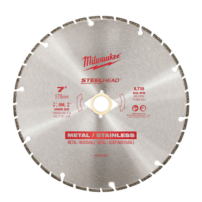 Lame au diamant pour métal et acier inoxydable 7"