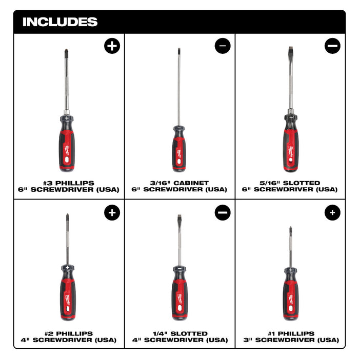 Ensemble de 6 tournevis Cushion Grip