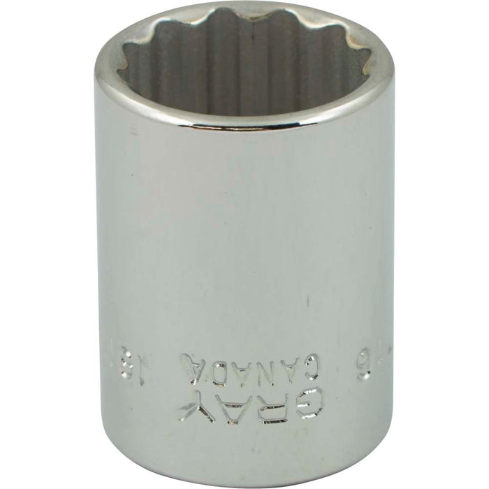 Douille chromée régulière à prise 3/8" (12 pans x 16 mm)