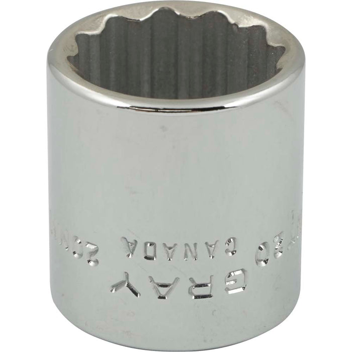 Douille chromée régulière à prise 3/8" (12 pans x 20 mm)