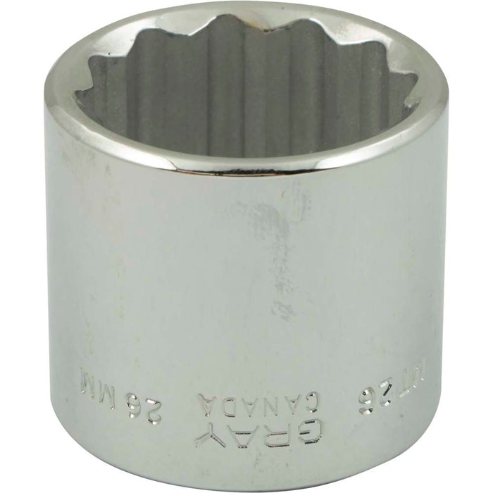 Douille chromée régulière à prise 3/8" (12 pans x 26 mm)