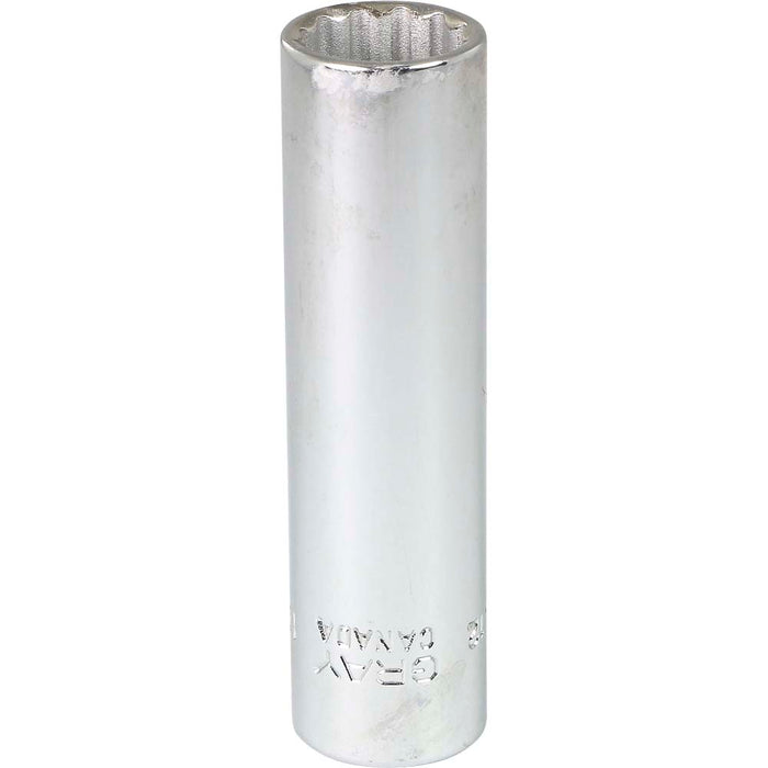 Douille chromée longue à prise 3/8" (12 pans x 12 mm)