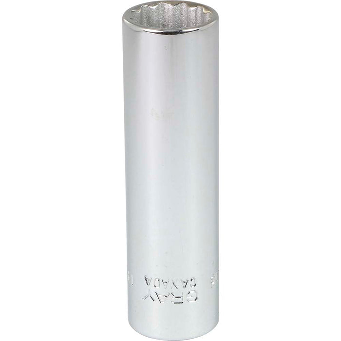 Douille chromée longue à prise 3/8" (12 pans x 13 mm)