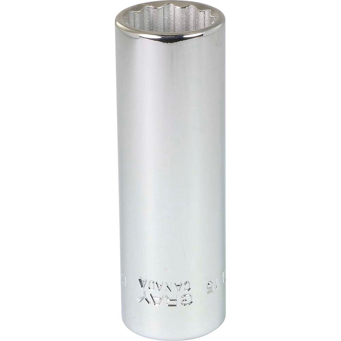 Douille chromée longue à prise 3/8" (12 pans x 15 mm)
