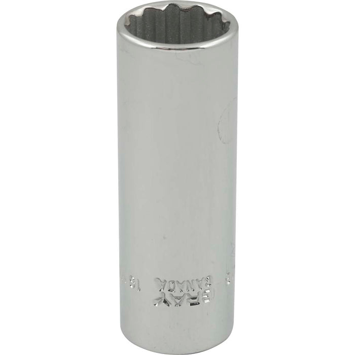 Douille chromée longue à prise 3/8" (12 pans x 16 mm)