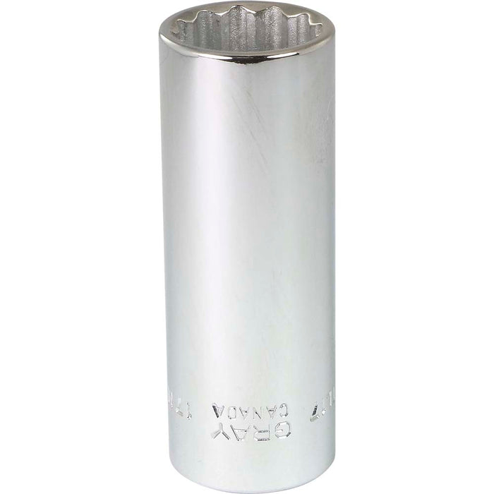 Douille chromée longue à prise 3/8" (12 pans x 17 mm)