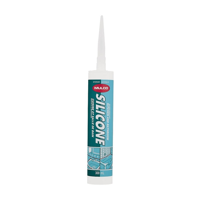 Scellant silicone Mulco pour cuisine et salle de bain - Clair - 300 mL