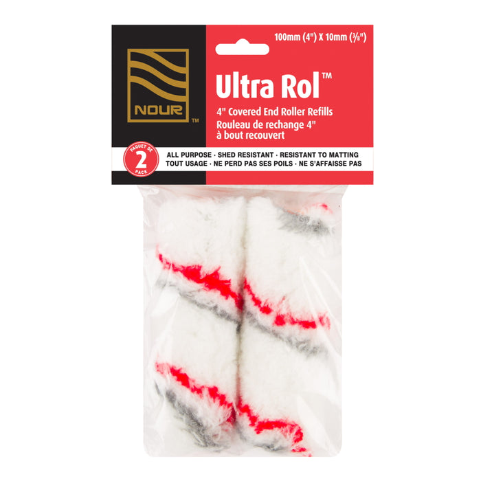 Paquet de 2 recharges pour rouleaux en tissu rayé rouge et gris 4" 10mm
