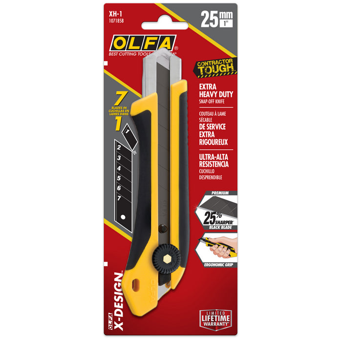 Couteau utilitaire ergonomique ultra-robuste 25mm